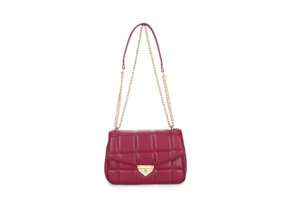 Luxury Quilted Leather Shoulder Bag with Chain Strap – Elegant & Compact - Image 2