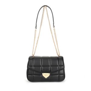 Luxury Quilted Leather Shoulder Bag with Chain Strap – Elegant & Compact