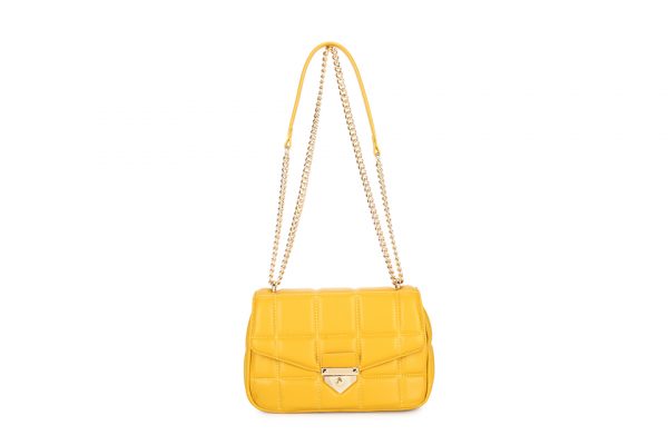 Luxury Quilted Leather Shoulder Bag with Chain Strap – Elegant & Compact - Image 3