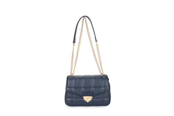 Luxury Quilted Leather Shoulder Bag with Chain Strap – Elegant & Compact - Image 5