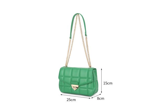 Luxury Quilted Leather Shoulder Bag with Chain Strap – Elegant & Compact - Image 7
