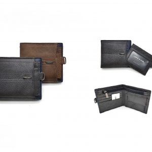 Men’s Genuine Leather Wallet – RFID Protected with Coin Pocket & Removable ID Holder