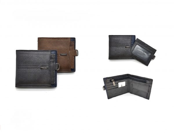 Men’s Genuine Leather Wallet – RFID Protected with Coin Pocket & Removable ID Holder
