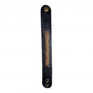 Handcrafted Leather – Black & Brown Stitch Detail