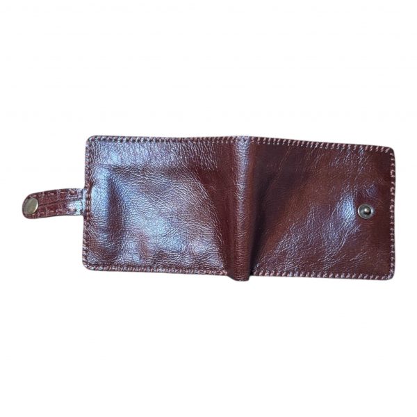 Handmade Leather Wallet with Coin Pocket – Classic Brown - Image 2