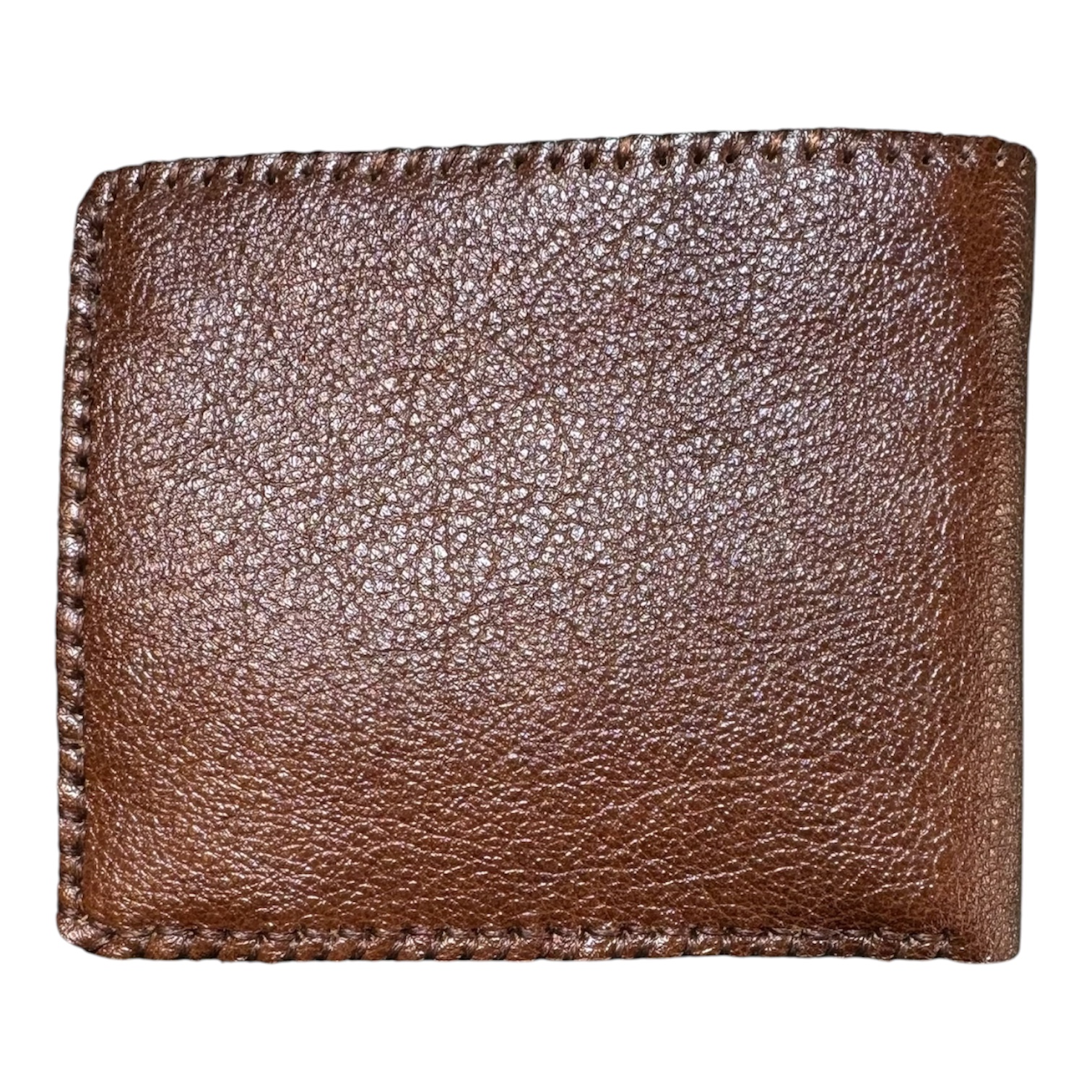 Handmade Genuine Leather Wallet – Slim Brown Bifold with Multiple Card Slots - Image 3