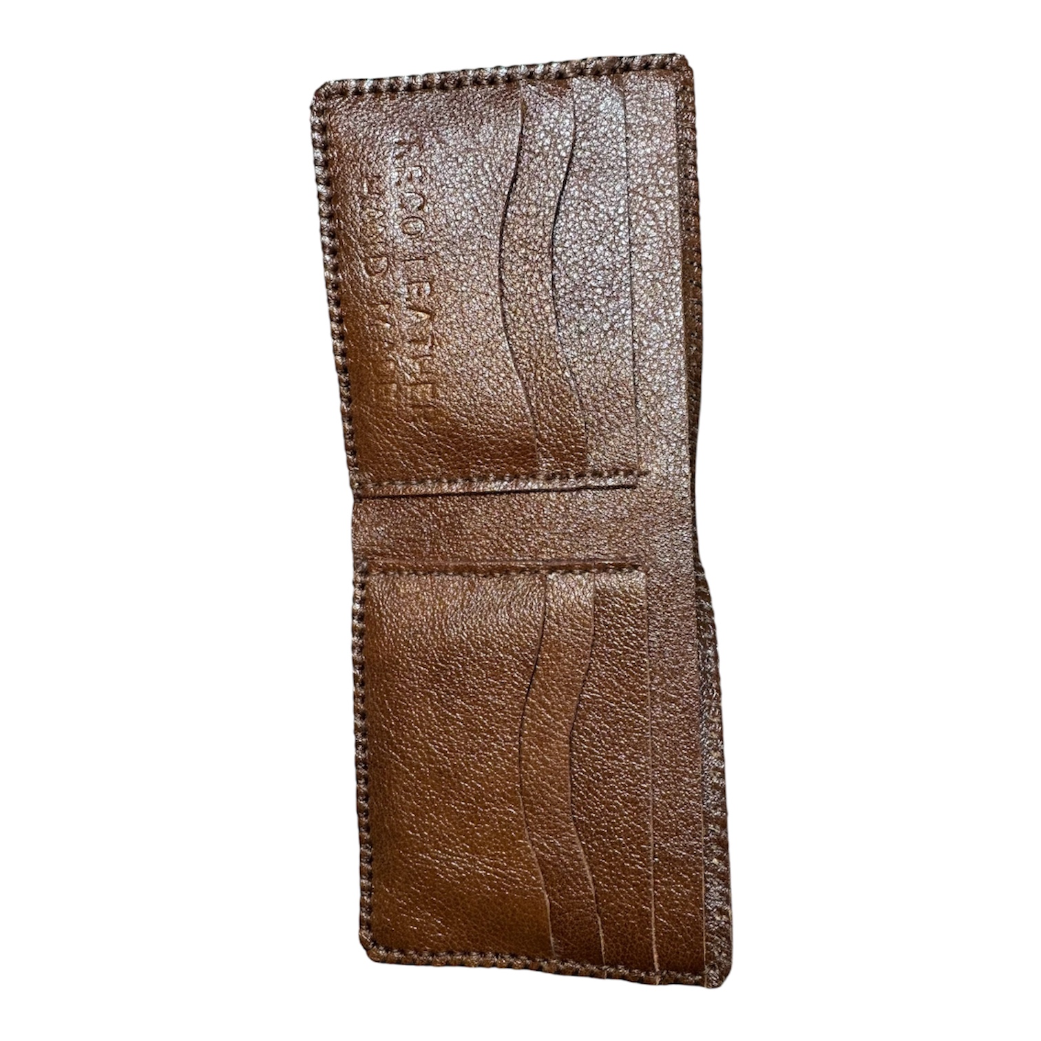 Handmade Genuine Leather Wallet – Slim Brown Bifold with Multiple Card Slots